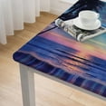 thumbnail image 5 of Acheng Sunset Palm Trees Beach Square Fitted Tablecloth 100% Polyester Fiber 40*40, 5 of 8
