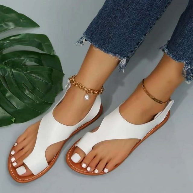 RKSTN Sandals for Women Summer Fashion Casual Solid Color Breathable Flip Flops Sandals Soft Comfortable Sandals
