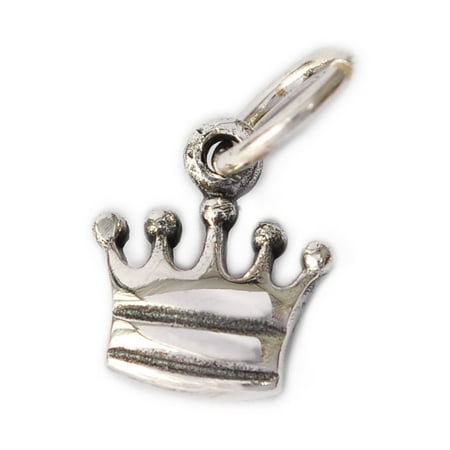 - New King Crown 92.5 Sterling Silver Charm Necklace Pendant Jewelry With Cotton Cord