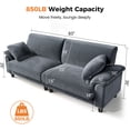thumbnail image 4 of Patbrela 83" Corduroy Sofa, Loveseat Sofa with Extra Deep Seat Couches, Comfy Upholstered Couch for Living Room, No Assembly with 2 Pillows, Gray, 4 of 10