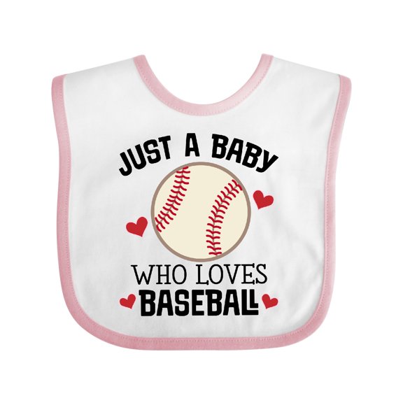 Inktastic Just a Baby Who Loves Baseball Boys Baby Bib