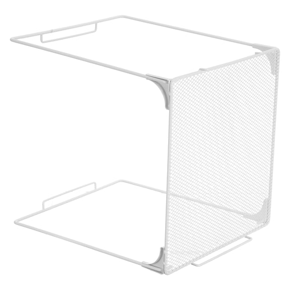 Minkissy Metal Shelving Unit White Iron Mesh Stackable for Locker Storage
