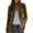 Brown, variant on Women's Military Jacket Stand Collar Button Full Zip Long Sleeve with Lining for Work Wear