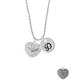 thumbnail image 2 of Delight Jewelry Silvertone Big Sister Rock on AB Crystal Heart Silvertone Script Initial Disc - D - Charm Necklace, 20"+3", 2 of 4