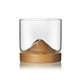 thumbnail image 1 of leyfeng Taza de cristal gruesa para cocina casera, Base en forma de montaña, parte inferior de madera, taza de cristal resistente al calor transparente, 1 of 8