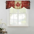 thumbnail image 2 of Tie Up Valances for Windows, Canada Adjustable Valance Curtains Window Treatment for Living Room, Red Maple Leaf Flag Farmhouse Shabby Wooden Grain Rod Pocket Kitchen Curtains & Drapes 42x18 Inch, 2 of 9