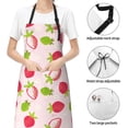 thumbnail image 4 of Kdxio Hand Drawn Strawberry Apron with Pockets Adjustable Kitchen Aprons for Men Women Waterproof Aprons for Cooking,Drawing,Crafting, Baking Household Cleaning, 4 of 8