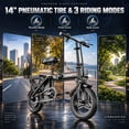 thumbnail image 6 of Soonaway Foldable Electric Bike for Adults, 750W Peak, 14" Tires, 35 mile Range, 48V10.4Ah Removable Battery, UL2849, 6 of 10