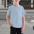 thumbnail image 3 of EnJoCho Kids Cotton Plain T-Shirt Lightweight T Shirt Short Sleeve Boys Girls Tee Tops Classic Casual Shirts for Age 3-14 Years, 3 of 7