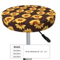 thumbnail image 4 of Hirioo Chocolate Plaid Sunflower A for Round Bar Stool Seat Covers Washable Stool Cushion Slipcover Elastic Bar Chair Covers for 12-14 Inch Chair-13 inch, 4 of 7