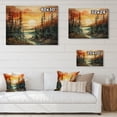 thumbnail image 4 of Designart "Sunset Glow Amongst the Pines II" Tree Pine Print on Natural Pine Wood, 4 of 5