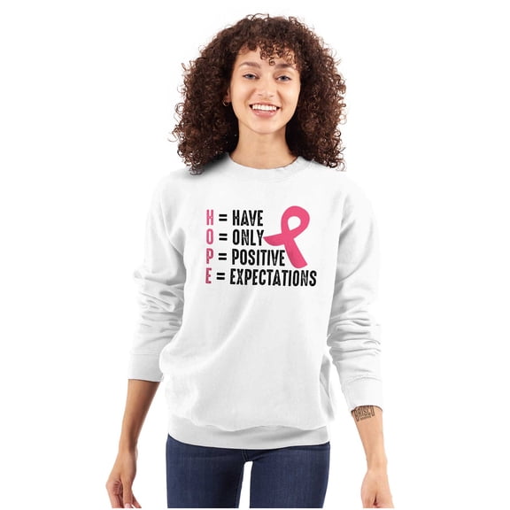 Breast Cancer Have Hope Pink Ribbon Women Crewneck Sweatshirt Brisco Brands S