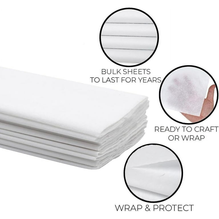 120 Sheets Black & White Tissue Paper - 20x14 Inch Gift Wrap Bulk Pack