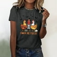 thumbnail image 4 of Chick Or Treat Halloween Tshirts Women 2025 Short Sleeve Crewneck Funny Graphic Halloween Shirts for Women, 4 of 5