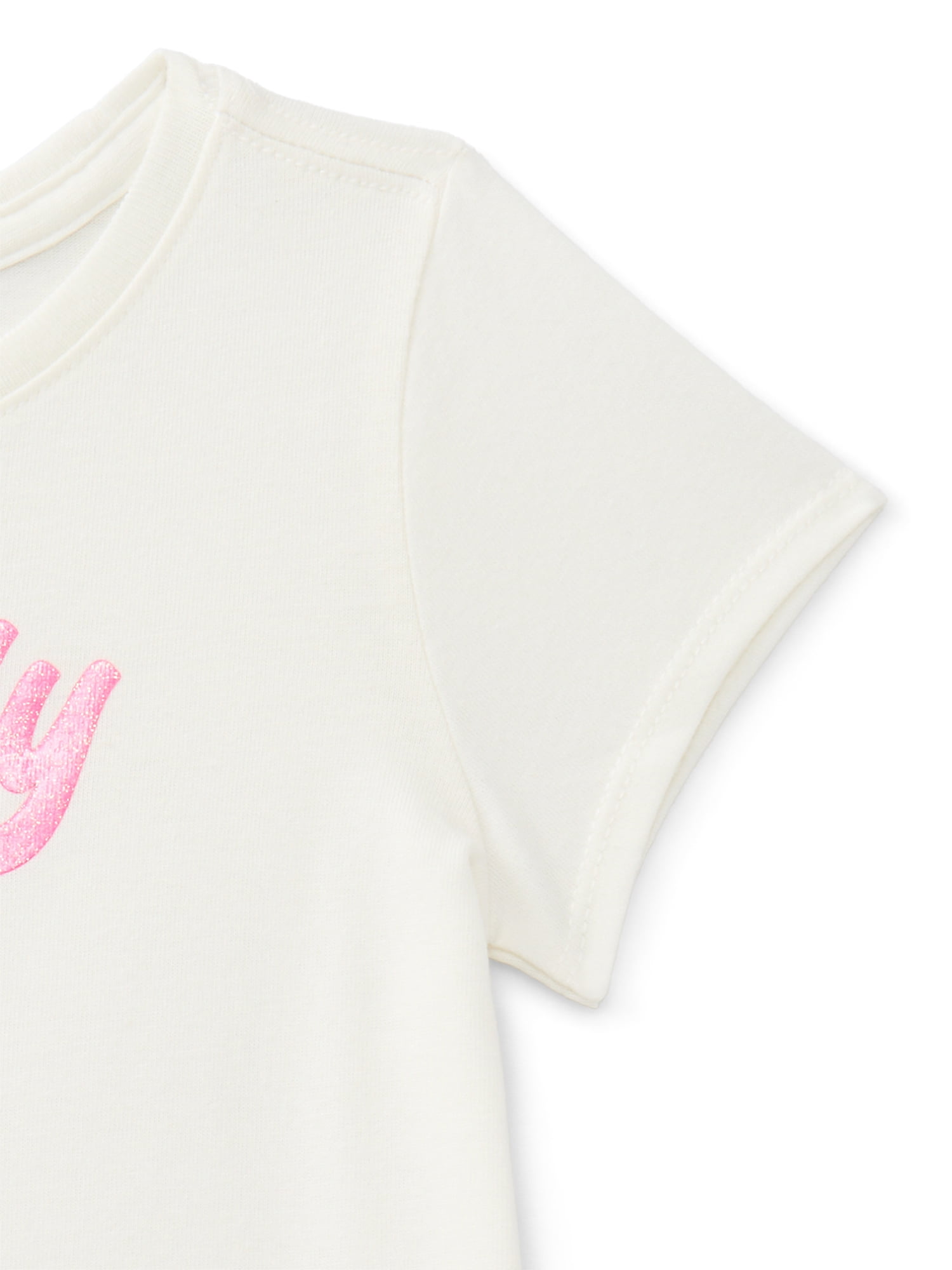 Wonder Nation Toddler Girls Tee with Short Sleeves, Sizes 18M-5T