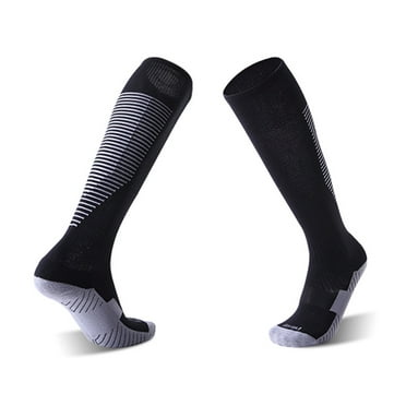 TELOLY Soccer Socks,High-Elastic Cuff Grip Socks Soccer,Comfort Moisture-Wicking Football Socks for Kids and Youth,Black