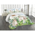 thumbnail image 3 of Ambesonne Cartoon Quilted Bedspread Set 3 Pcs, Happy Kittens, Queen Size, Multicolor, 3 of 5