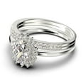 thumbnail image 4 of Beautiful Minimalist 2.50 Carat Oval Cut Diamond Moissanite Engagement Ring, Classic Halo Wedding Ring, Two Matching Band in 10k Solid White Gold Band, Gift For Her, Promise Ring, 4 of 4