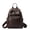 coffee, variant on Genuine Cowhide Women Backpack, Coffee Brown Oil Wax Leather Casual Travel Rucksack