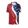 thumbnail image 6 of Mifsaly Short Sleeve Button Down Shirts for Women Lapel Collar V Neck Blouses Patriotic Hearts American Flag Print Independence Day Tops 2026 XXL, 6 of 6