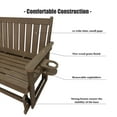 thumbnail image 5 of Mosbrisa Poly Lumber Patio Glider, HIPS Material Weather-Resistant Swing Bench for Outdoor Porch Garden (Deep Brown, 2-Seater), 5 of 8