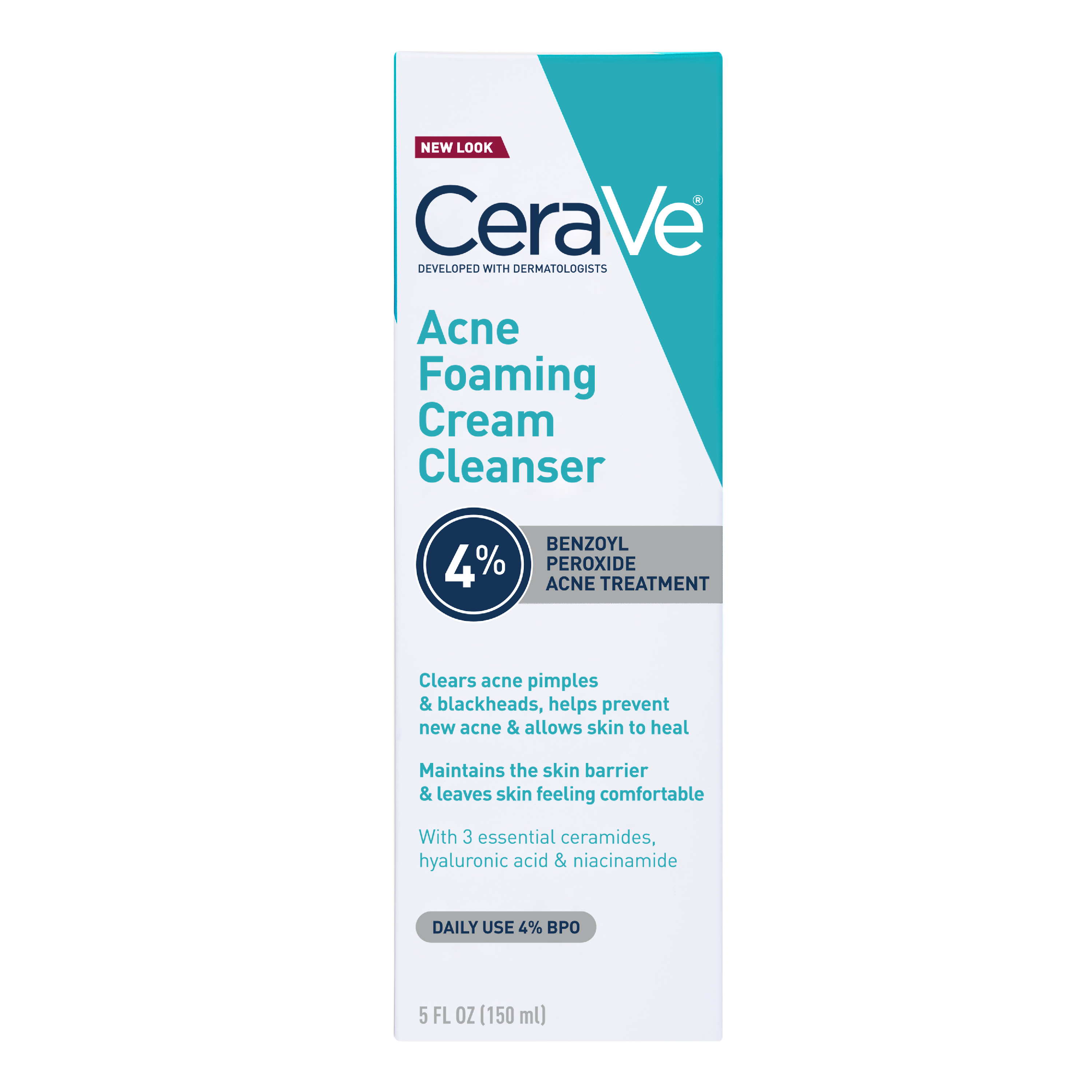 CeraVe Acne Foaming Cream Face Wash, 10% Benzoyl Peroxide, 5 fl oz photo 8