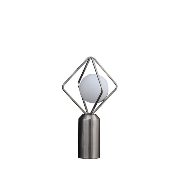 20" Silver Geometric Pedestal Contemporary Table or Desk Lamp