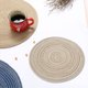 thumbnail image 4 of Tapete de mesa redondo de ramio de estilo japonés, almohadilla aislante de ramio para mesa linda (S Beige), 4 of 5