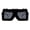 Black (Black), variant on Fuzzy Fluffy Sunglasses Oversized Square Rectangle Frame UV400 Pink