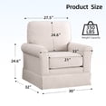 thumbnail image 2 of Ebello 30" Swivel Accent Chair, Wide Bohemian Cotton Blend Vertical Arm Accent Chairs for Adults, White, 2 of 9