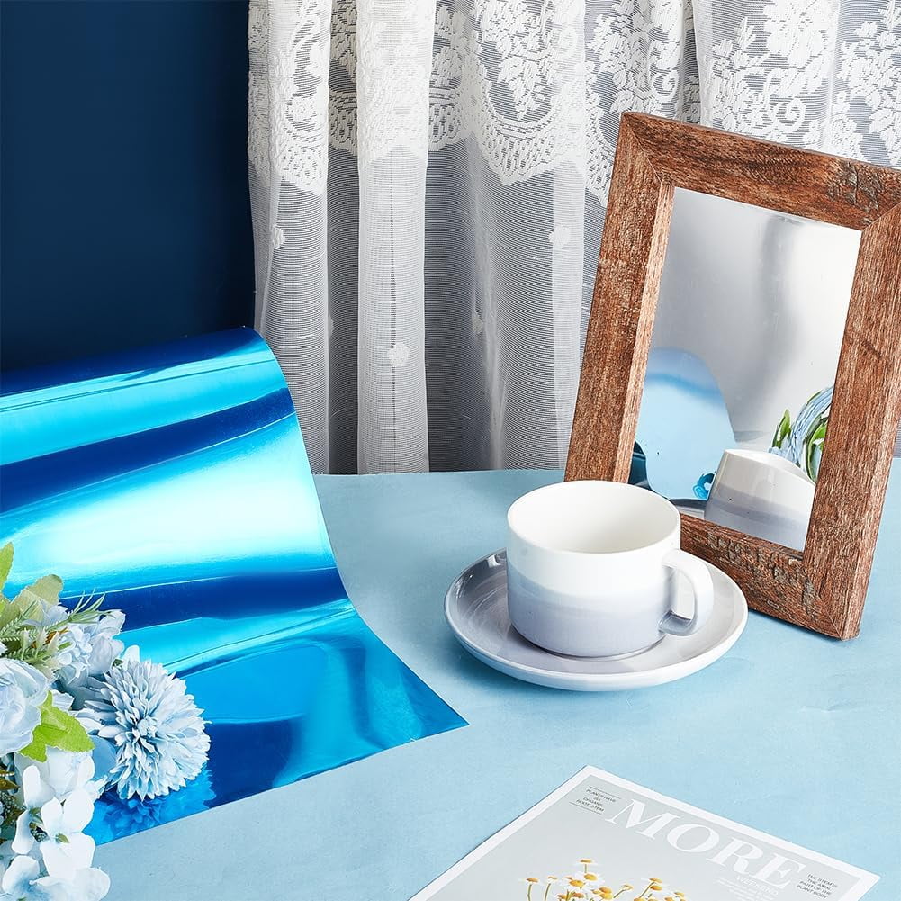 590x12 Inch Mirror Sticker Self Adhesive Mirror Wall Sticker Flexible Mirror Sheets Flexible Mirror Stickers PET Mirror Reflective Wall Sticker DIY