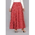 thumbnail image 4 of Women Red Ethnic Buti Hand Block Print Cotton Maxi Skirt with Elastic Waist for Her, Soft Versatile Everyday Style, L, 4 of 6