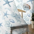 thumbnail image 5 of Coastal Coral Semi Sheer Curtains 96 Inch Length 2 Panels Set, Ocean Starfish Blue Conch Summer Sea Sheer Kitchen Curtain Privacy Voile Window Curtain for Living Room Bedroom Rod Pocket Drapes, 5 of 7