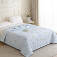 thumbnail image 4 of Yhmxh Edredón ligero de verano con estampado de tréboles, 150 x 198 cm, manta suave, transpirable y refrescante, lavable a máquina, edredón para todas las estaciones para cama, sofá, habitaciones c, 4 of 5