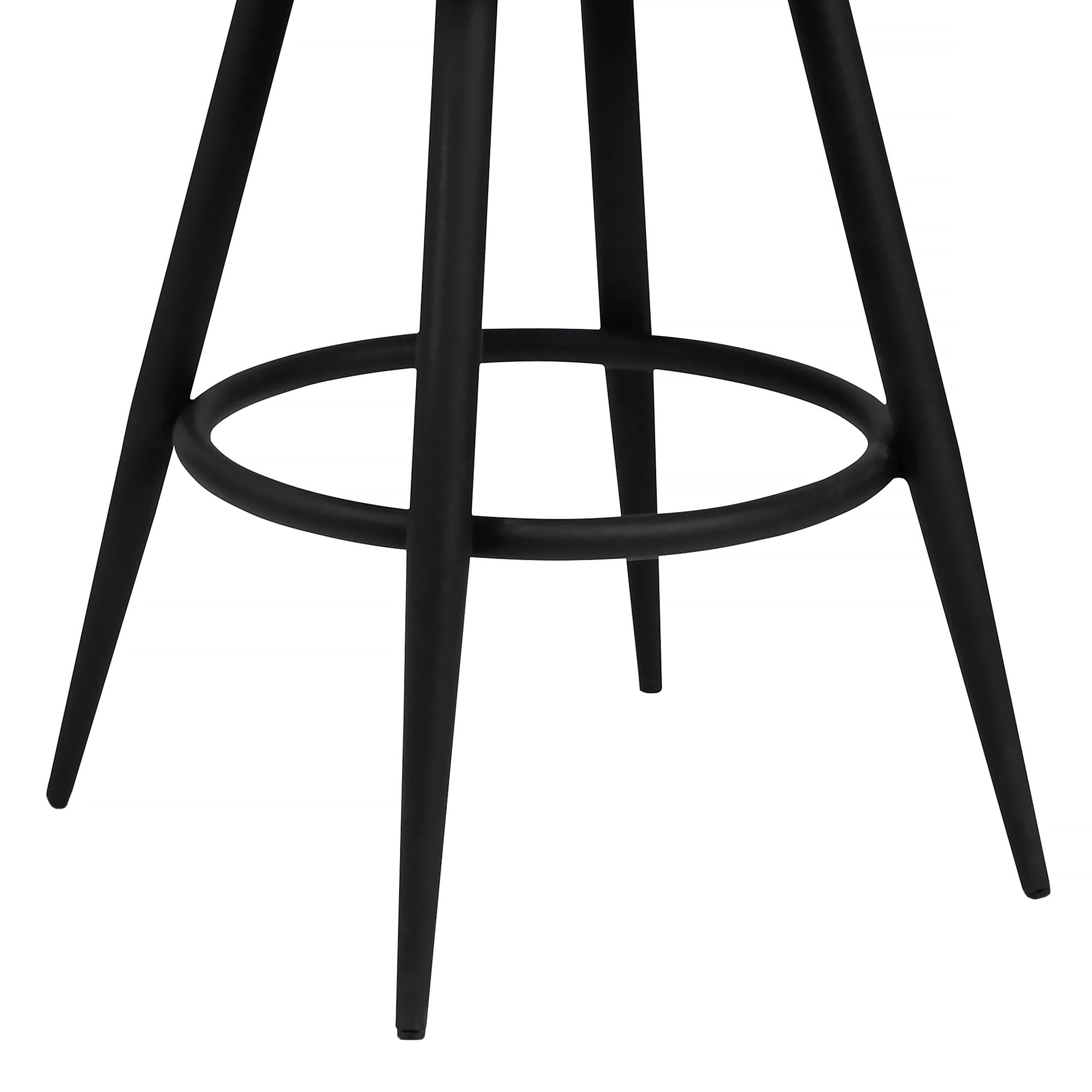 Armen Living Justin 30" Modern Metal Swivel Bar Stool in Black/Vintage Gray