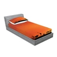 thumbnail image 2 of Ambesonne Animal Fitted Sheet & Pillow Sham Set, Savannah Sunset with Gull, Twinxl, Burnt Orange and Black, 2 of 2