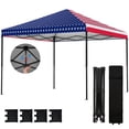thumbnail image 2 of Outsunny 10 x 10 ft Pop Up Canopy Tent with One Push Setup, Easy Setup Outdoor Portable Instant Canopy Shelter w/ Roller Bag, Sandbags, American Flag, 2 of 9