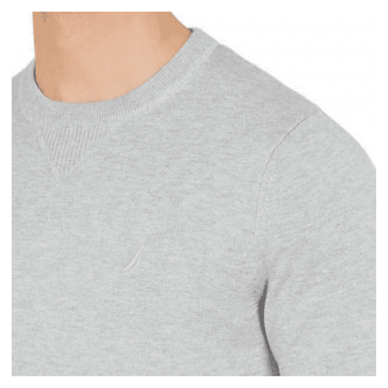 Nautica Men's XL Long Sleeve Crew Neck Sweater, Gray Heather