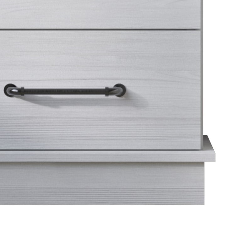 Home Design Herne Nightstand with 2 Spacious Drawers and Wide Surface, White, Easy Assembly