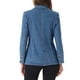 thumbnail image 3 of BLAZER DE MEZCLILLA PARA MUJER INSPIRE CHIC, SOLAPA NOTCH, DE UN SOLO BOTÓN, CON ALMOHADILLAS EN LOS HOMBROS, CHAQUETAS DE TRABAJO M, AZUL CLARO, 3 of 6