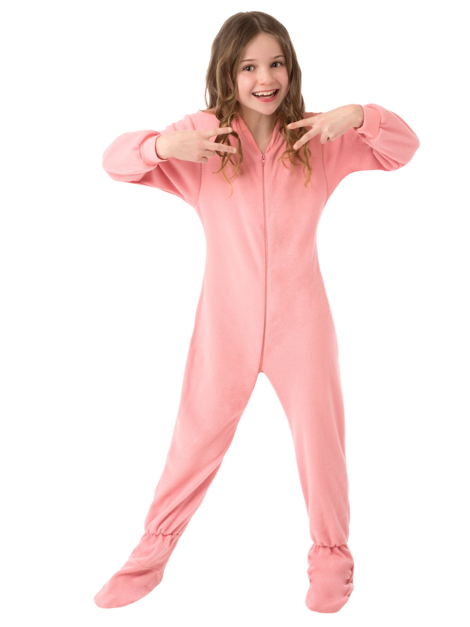 Toddler Pink Fleece Footed Pajamas Onesie Sleeper 12M 4T Little Girls Infant