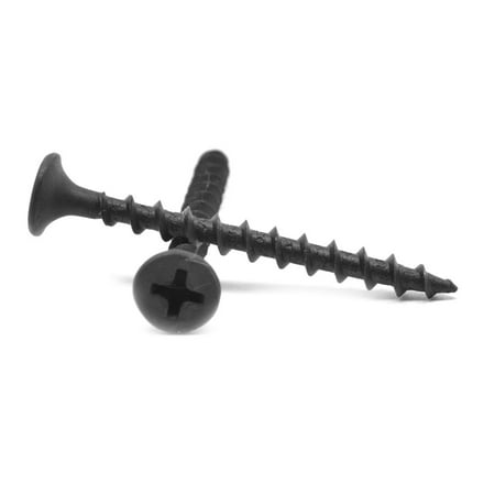 

#8 x 1 1/4 Coarse Thread Drywall Screw Phillips Bugle Head Low Carbon Steel Black Phosphate Pk 100