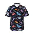 thumbnail image 2 of Goofa Cartoon Dinosaur Hawaiian Shirt for Men, Unisex Summer Beach Casual Short Sleeve Button Down Shirts,Aloha Tropical Floral print shirt-X-Large, 2 of 9