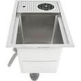 thumbnail image 6 of 23 Inch Silver Undermount Bar Sink with Glass Rinser Stainless Steel Undermount Workstation Sink Prep Sink,Single Bowl Deep Kitchen Sink with Cup Washer with Cup Washer (Silver), 6 of 9