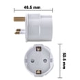 thumbnail image 4 of 2x eu to uk travel adapter white power outlet, 4 of 5