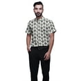 thumbnail image 1 of BESTMAN Short Sleeve Mandarin Collar Shirts For Men Cotton Button Down Shirt, 1 of 1