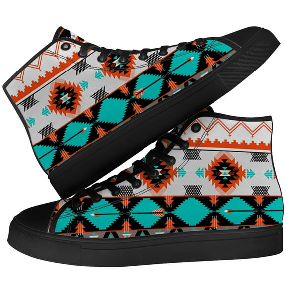 Aidianart Womens Aztec High Top Shoes Native American High Top Canvas Sneakers Size 5.5
