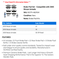 thumbnail image 2 of Brake Pad Set - Compatible with 2005 Nissan Armada, 2 of 2