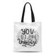 thumbnail image 1 of NUDECOR Toile Sac Fourre-Tout Vous Êtes Mon Univers Typographique Lettrage à la Main Unique Réutilisable Épaule Épicerie Sacs à Main, 1 of 1