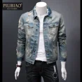thumbnail image 3 of Chaqueta vaquera para hombre, abrigo vaquero roto de otoño para hombre con agujero, novedad en Joker Y2k, estilo vintage, elástico, informal, de alta calidad, desgastado, 3 of 5